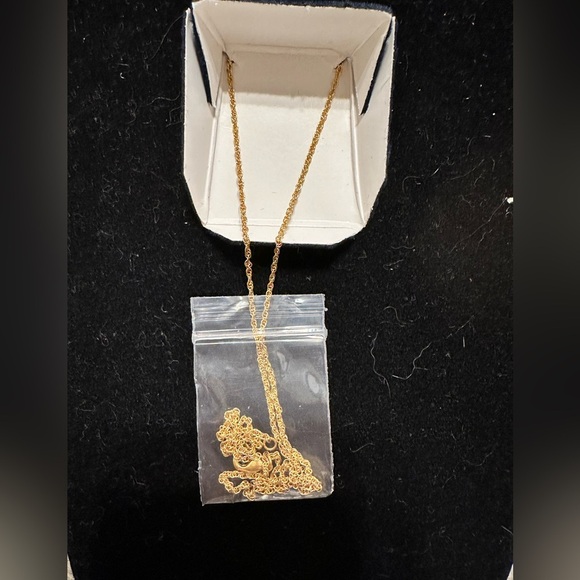 Gold, Silver & Diamond Chips Letter D Initial necklace. - Picture 2 of 2